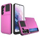 For Samsung Galaxy S21+ 5G Multifunction Armor Slide Card Slot Phone Case(Pink) - 1