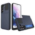 For Samsung Galaxy S21 5G Multifunction Armor Slide Card Slot Phone Case(Navy Blue) - 1