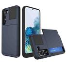 For Samsung Galaxy S20 5G Multifunction Armor Slide Card Slot Phone Case(Navy Blue) - 1