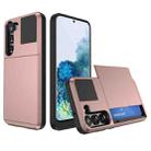 For Samsung Galaxy S20 5G Multifunction Armor Slide Card Slot Phone Case(Rose Gold) - 1