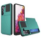 For Samsung Galaxy S20 FE Multifunction Armor Slide Card Slot Phone Case(Green Lake) - 1