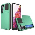 For Samsung Galaxy S20 FE Multifunction Armor Slide Card Slot Phone Case(Mint Green) - 1