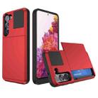 For Samsung Galaxy S20 FE Multifunction Armor Slide Card Slot Phone Case(Red) - 1