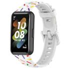 For Huawei Band 7 Sports Rainbow Dots Silicone Watch Band(White) - 1