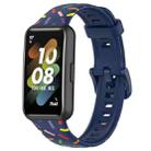 For Huawei Band 7 Sports Rainbow Dots Silicone Watch Band(Midnight Blue) - 1