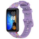 For Huawei Band 8 Sports Rainbow Dots Silicone Watch Band(Purple) - 1