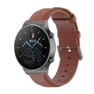 For Huawei Watch 4 / Watch 4 Pro Round Tail Leather Watch Band(Brown) - 1