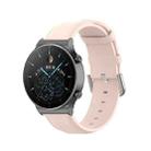 For Huawei Watch 4 / Watch 4 Pro Round Tail Leather Watch Band(Light Pink) - 1