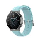 For Huawei Watch 4 / Watch 4 Pro Round Tail Leather Watch Band(Light Blue) - 1