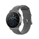 For Huawei Watch 4 / Watch 4 Pro Round Tail Leather Watch Band(Grey) - 1