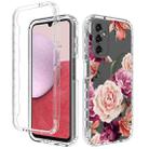 For Samsung Galaxy A14 5G / 4G Transparent Painted Phone Case(Purple Floral) - 1