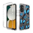 For Samsung Galaxy A34 5G Transparent Painted Phone Case(Blue Butterflies) - 1