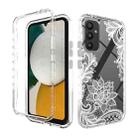 For Samsung Galaxy A34 5G Transparent Painted Phone Case(White Flower) - 1