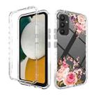 For Samsung Galaxy A34 5G Transparent Painted Phone Case(Pink Rose) - 1