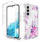 For Samsung Galaxy A54 5G Transparent Painted Phone Case(Pink Flower) - 1