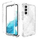 For Samsung Galaxy A54 5G Transparent Painted Phone Case(White Flower) - 1