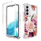 For Samsung Galaxy A54 5G Transparent Painted Phone Case(Purple Floral) - 1