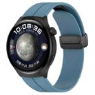 For Huawei Watch 4 / Watch 4 Pro Folding Buckle Silicone Watch Band(Blue) - 1