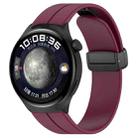 For Huawei Watch 4 / Watch 4 Pro Folding Buckle Silicone Watch Band(Wine Red) - 1