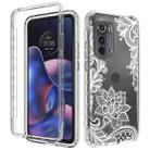 For Motorola Edge 2022 Transparent Painted Phone Case(White Flower) - 1
