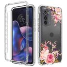 For Motorola Edge 2022 Transparent Painted Phone Case(Pink Rose) - 1