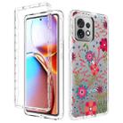 For Motorola Edge+ 2023 Transparent Painted Phone Case(Small Floral) - 1