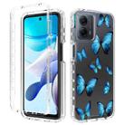 For Motorola Moto G 5G 2023 Transparent Painted Phone Case(Blue Butterflies) - 1