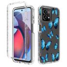 For Motorola Moto G Stylus 2023 Transparent Painted Phone Case(Blue Butterflies) - 1