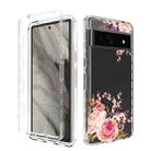 For Google Pixel 7a Transparent Painted Phone Case(Pink Rose) - 1