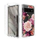 For Google Pixel 7a Transparent Painted Phone Case(Purple Floral) - 1