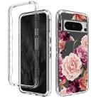 For Google Pixel 8 Pro Transparent Painted Phone Case(Purple Floral) - 1