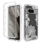 For Google Pixel 8 Transparent Painted Phone Case(White Flower) - 1