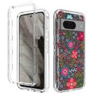 For Google Pixel 8 Transparent Painted Phone Case(Small Floral) - 1