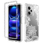 For Xiaomi Redmi Note 12 Pro 5G Transparent Painted Phone Case(White Flower) - 1