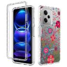 For Xiaomi Redmi Note 12 Pro 5G Transparent Painted Phone Case(Small Floral) - 1