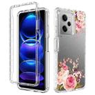 For Xiaomi Redmi Note 12 Pro 5G Transparent Painted Phone Case(Pink Rose) - 1