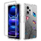 For Xiaomi Redmi Note 12 Pro 5G Transparent Painted Phone Case(Tree Butterflies) - 1