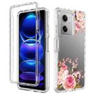 For Xiaomi Redmi Note 12 5G Transparent Painted Phone Case(Pink Rose) - 1