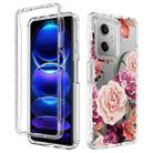 For Xiaomi Redmi Note 12 5G Transparent Painted Phone Case(Purple Floral) - 1