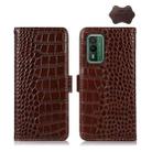 For Nokia XR21 Crocodile Top Layer Cowhide Leather Phone Case(Brown) - 1