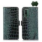 For Nokia XR21 Crocodile Top Layer Cowhide Leather Phone Case(Green) - 1