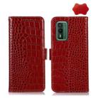 For Nokia XR21 Crocodile Top Layer Cowhide Leather Phone Case(Red) - 1