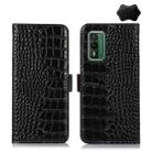 For Nokia XR21 Crocodile Top Layer Cowhide Leather Phone Case(Black) - 1