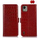 For Nokia C110 Crocodile Top Layer Cowhide Leather Phone Case(Red) - 1