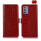 For Nokia G42 5G Crocodile Top Layer Cowhide Leather Phone Case(Red) - 1