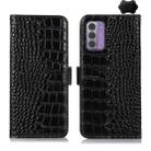 For Nokia G42 5G Crocodile Top Layer Cowhide Leather Phone Case(Black) - 1