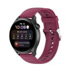For Huawei Watch 4 / Watch 4 Pro Solid Color Silicone Stainless Steel Silver Buckle Watch Band(Wine Red) - 1