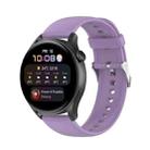 For Huawei Watch 4 / Watch 4 Pro Solid Color Silicone Stainless Steel Silver Buckle Watch Band(Light Purple) - 1