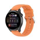 For Huawei Watch 4 / Watch 4 Pro Solid Color Silicone Stainless Steel Silver Buckle Watch Band(Orange) - 1