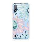 For Samsung Galaxy A01 Coloured Drawing Pattern Highly Transparent TPU Protective Case(Flower) - 1